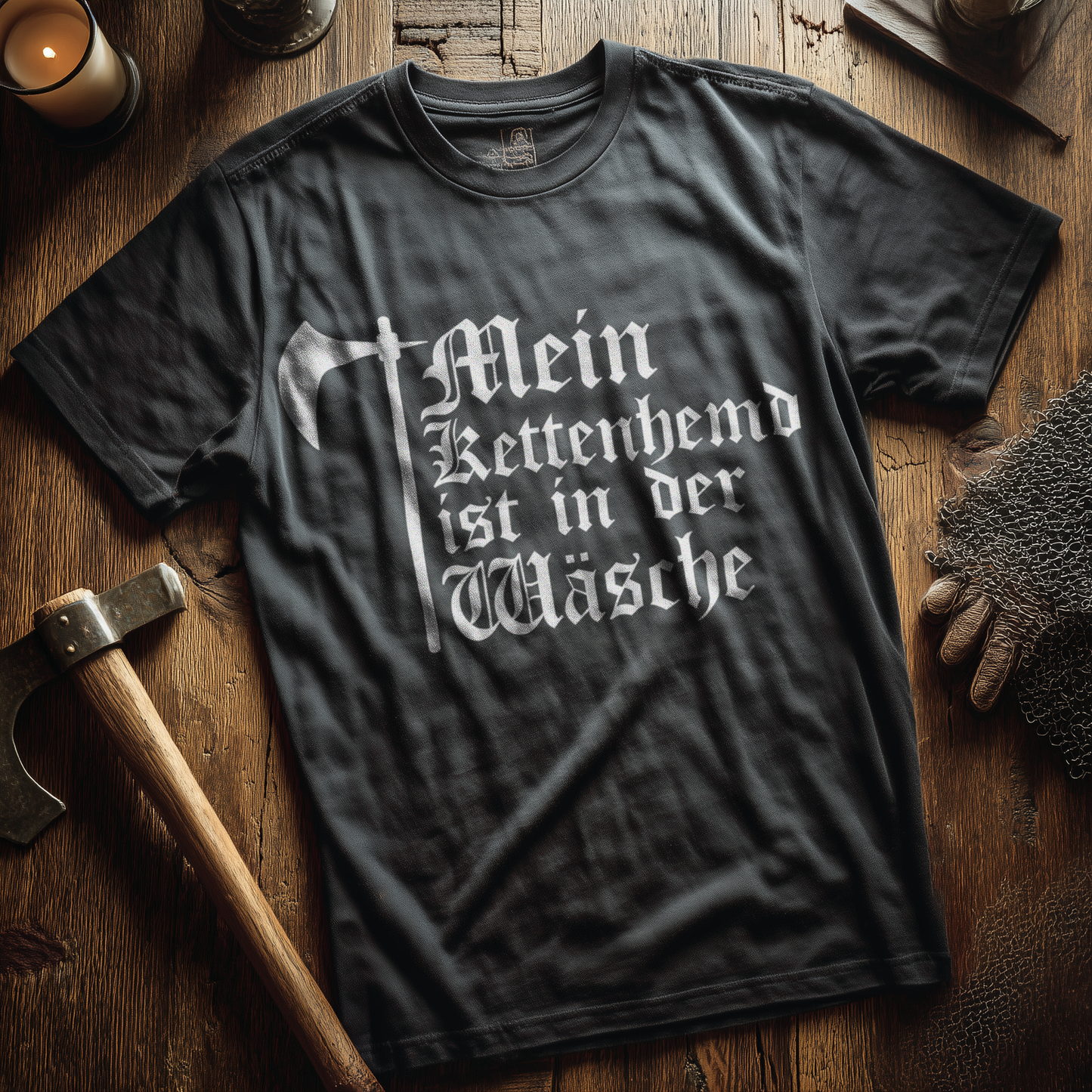 Buhurt Herren Premium T-Shirt | Kettenhemd ist in der Wäsche | Bouhourt T-Shirt