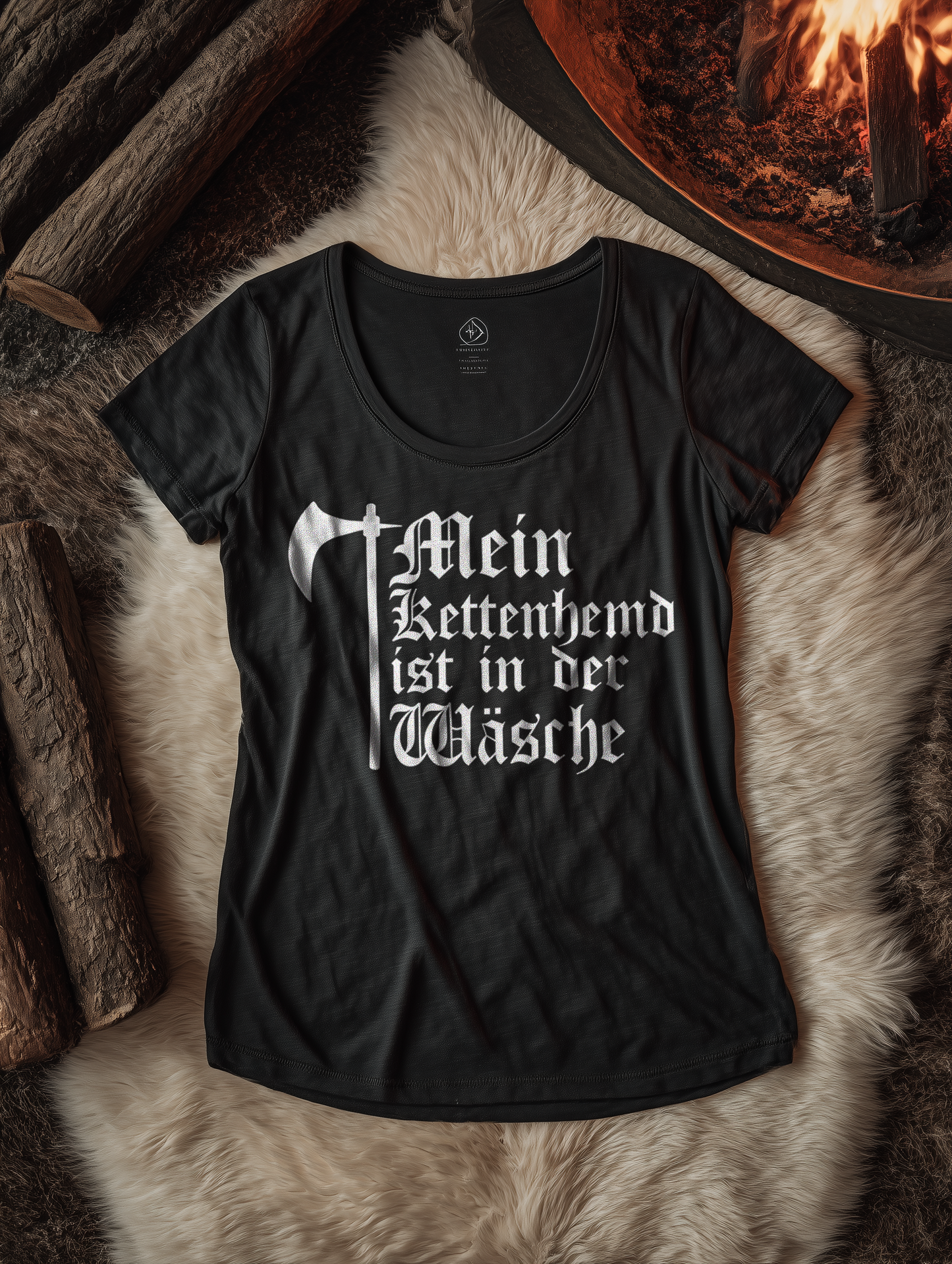 Mein Kettenhemd ist in der Wäsche Shirt  - Damen Bio Lightweight T-Shirt