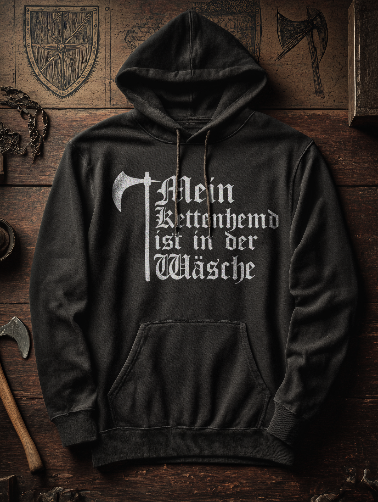 Buhurt Herren Hoodie | Kettenhemd ist in der Wäsche | Bouhourt Hoodie