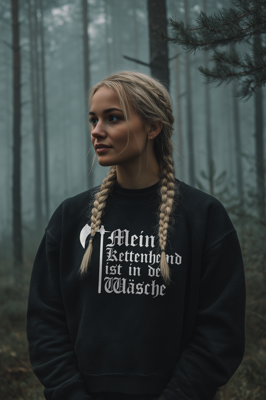Kettenhemd ist in der Wäsche | Damen Bio Boxcut Sweatshirt | Frauen Boxcut Pullover