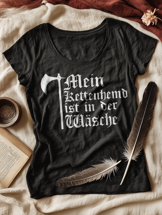 Mein Kettenhemd ist in der Wäsche Shirt  - Damen Bio Lightweight T-Shirt