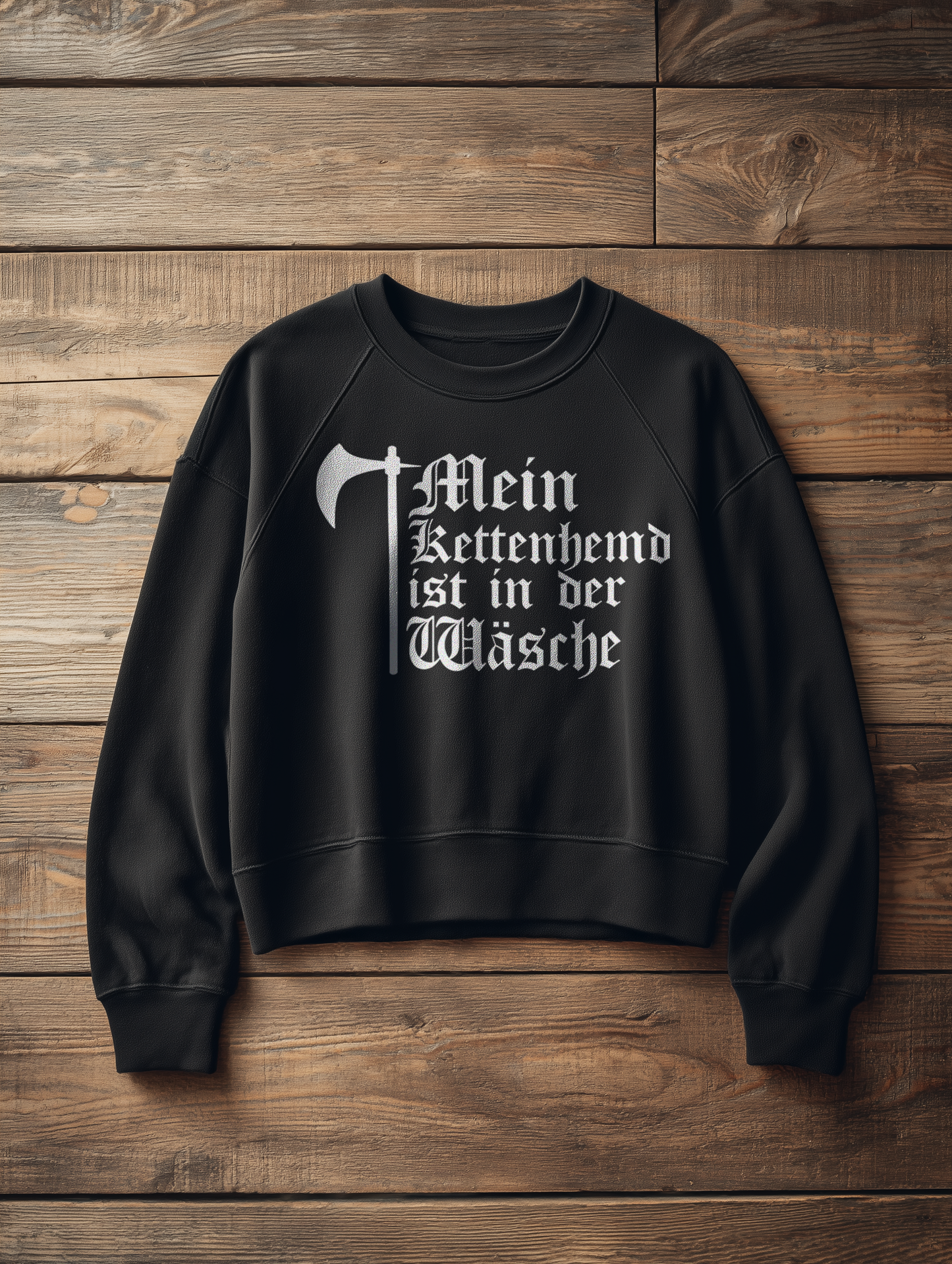 Kettenhemd ist in der Wäsche | Damen Bio Boxcut Sweatshirt | Frauen Boxcut Pullover