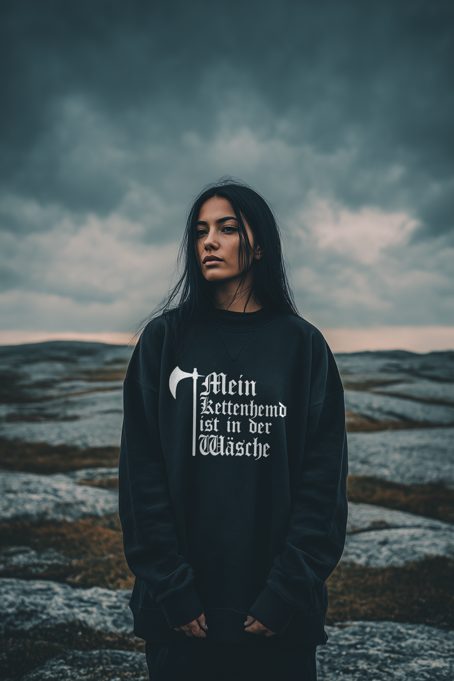 Kettenhemd ist in der Wäsche | Damen Bio Oversized Sweatshirt | Bouhourt Pullover