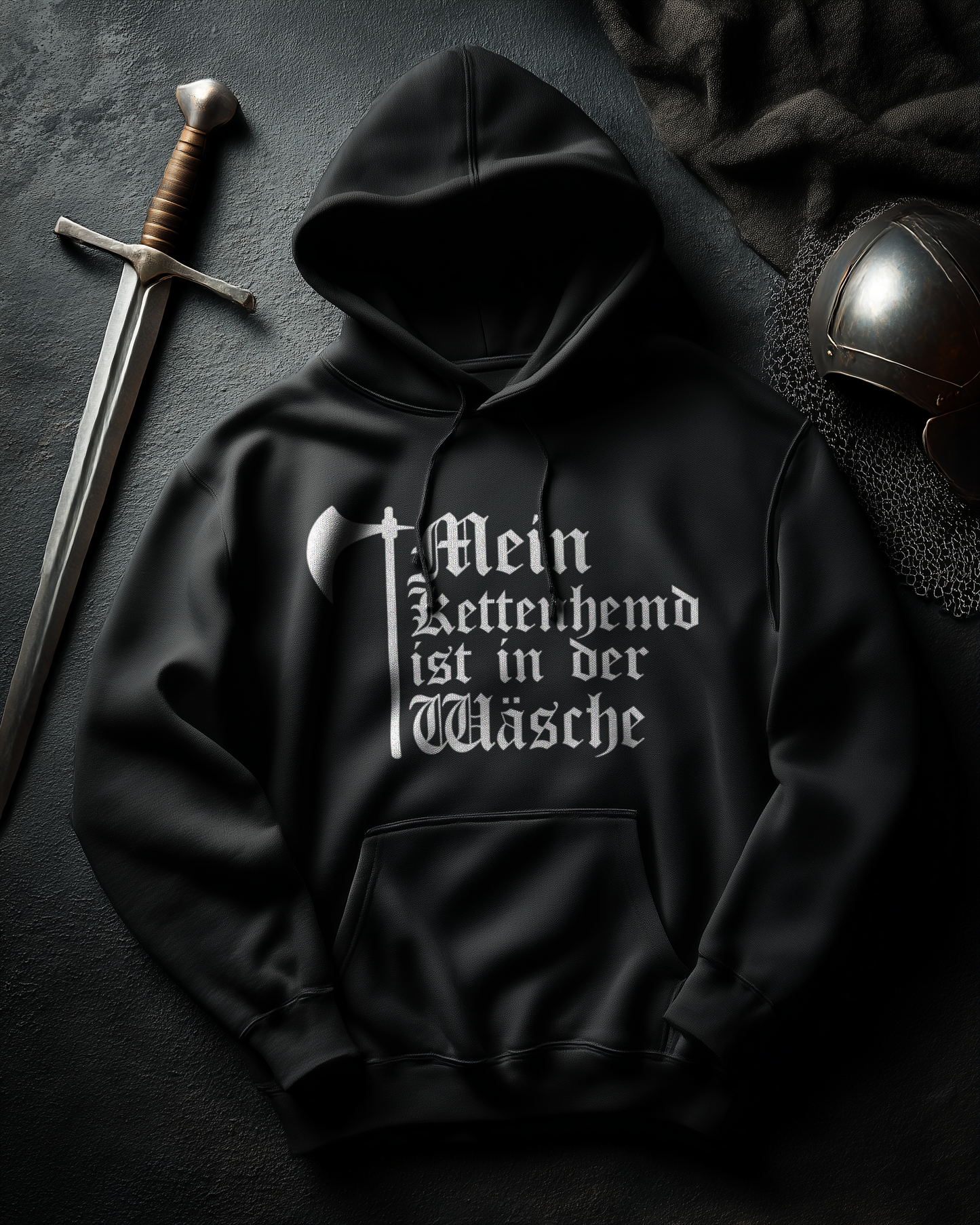 Buhurt Herren Hoodie | Kettenhemd ist in der Wäsche | Bouhourt Hoodie