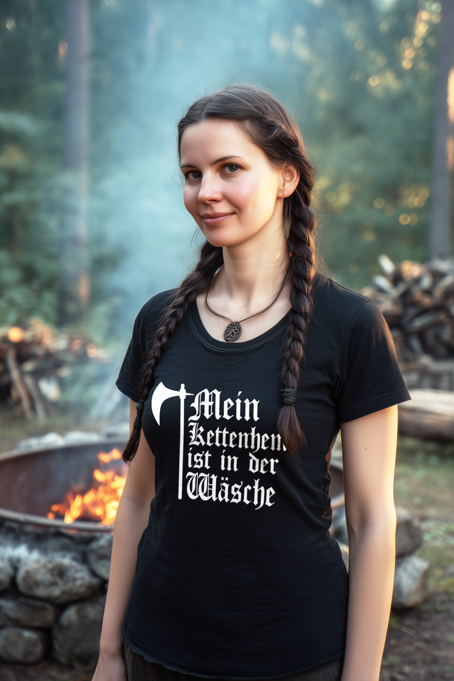 Mein Kettenhemd ist in der Wäsche Shirt  - Damen Bio Lightweight T-Shirt