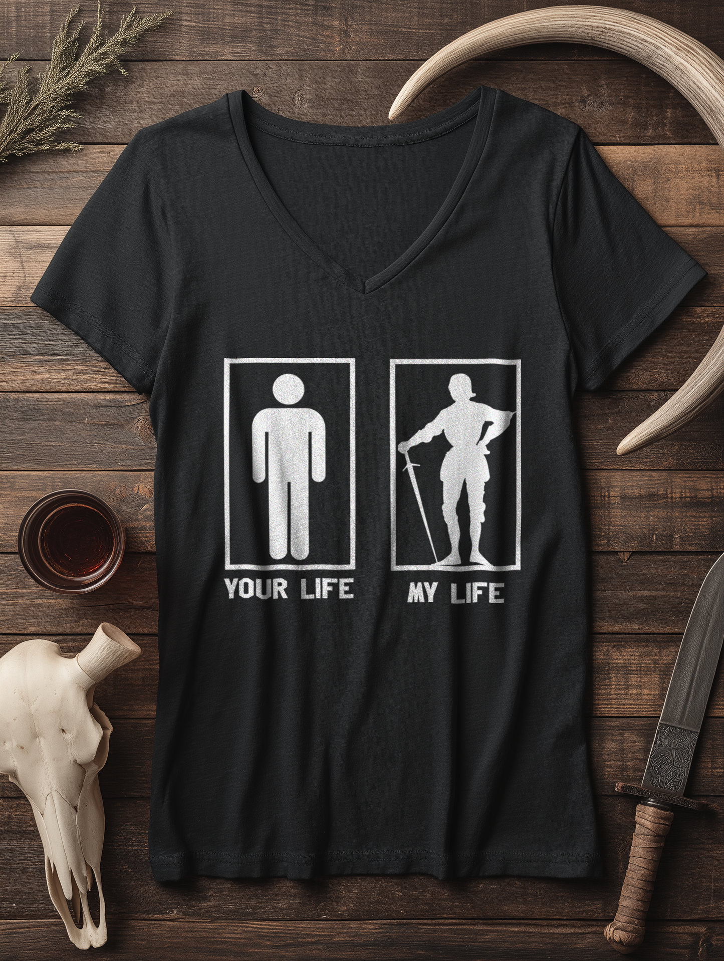 Your Life / My Life | Damen Bio V-Neck T-Shirt