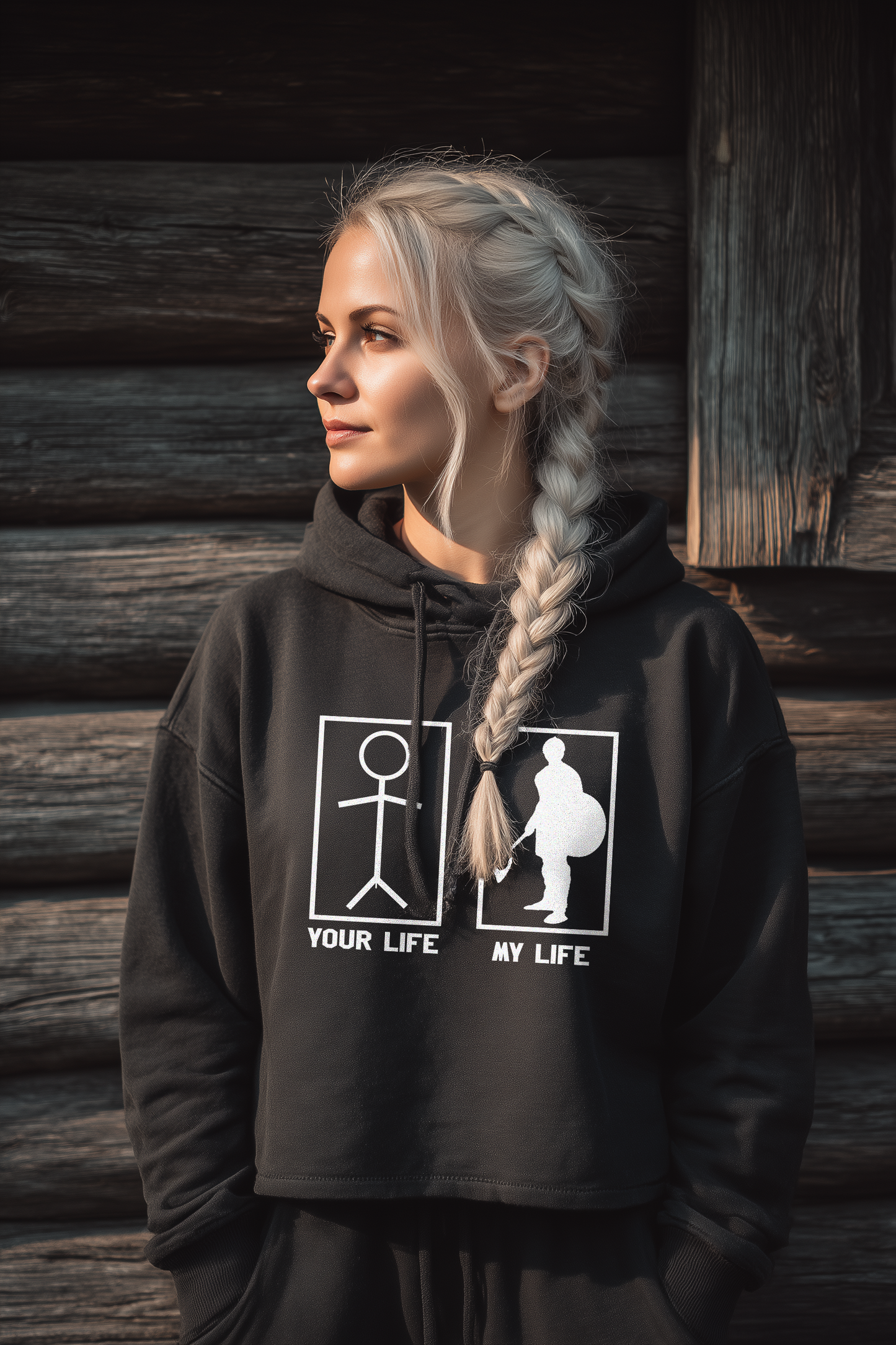 Your Life My Life Buhurt Damen Hoodie | Frauen Bio Boxcut Hoodie