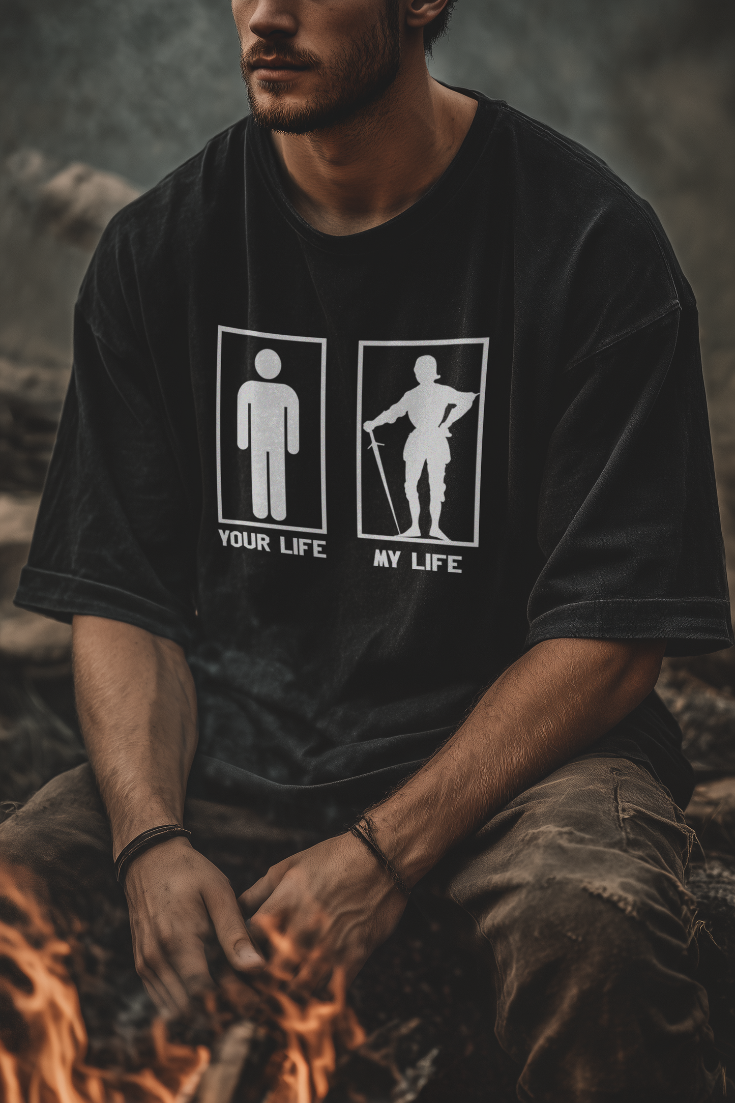 Buhurt Your Life My Life Shirt 240g Oversize Herren Bio T-Shirt