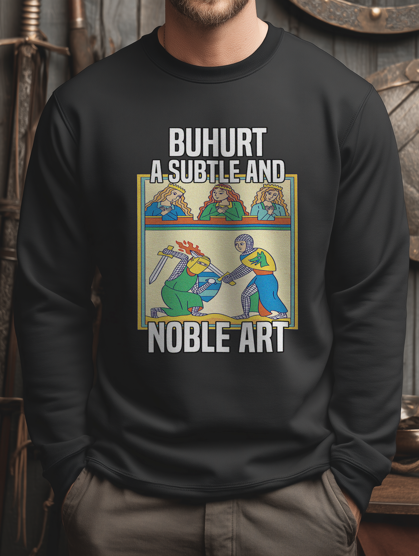Buhurt Herren Premium Sweatshirts - "Die Subtile Und Noble Kunst" Bouhourt Sweatshirt