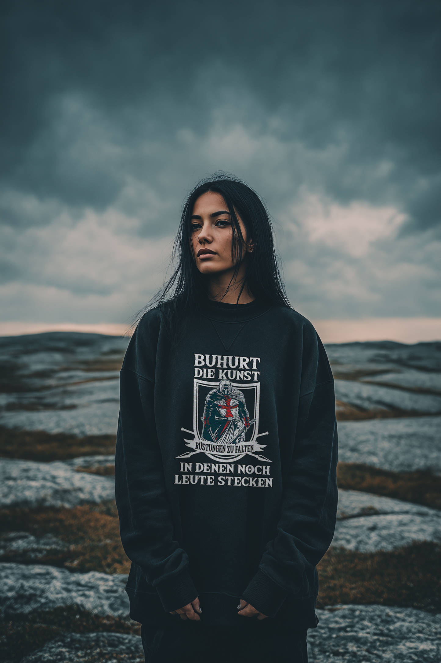 Die Kunst Rüstungen zu falten - Damen Oversized Buhurt Sweatshirt