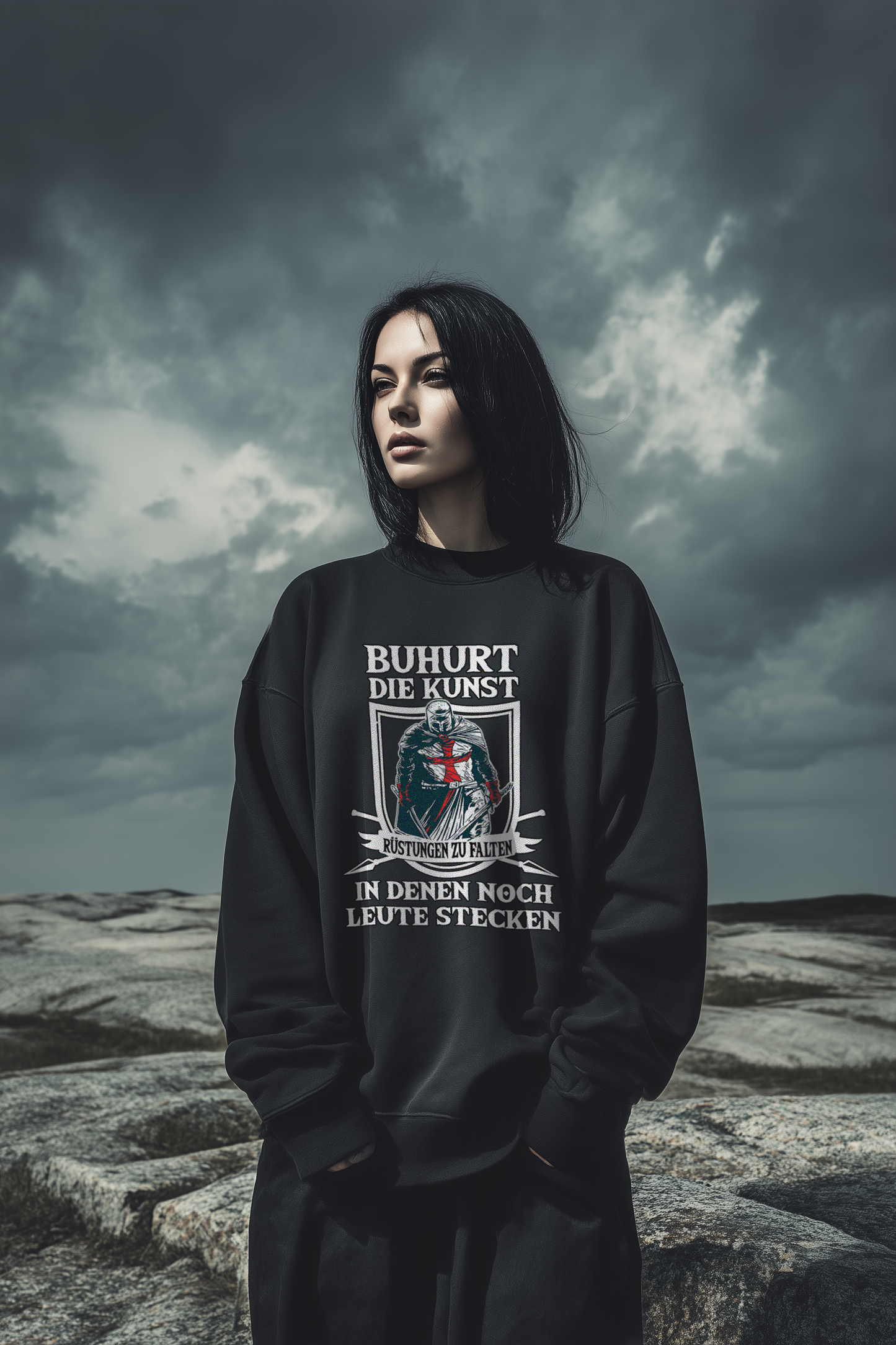 Die Kunst Rüstungen zu falten - Damen Oversized Buhurt Sweatshirt