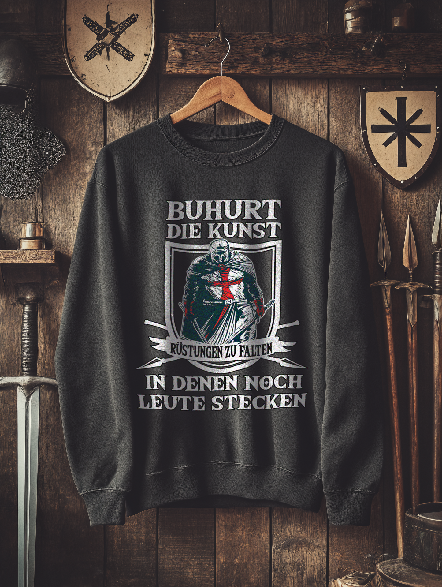 Buhurt Herren Premium Sweatshirt - Die Kunst Rüstungen zu falten Bouhourt