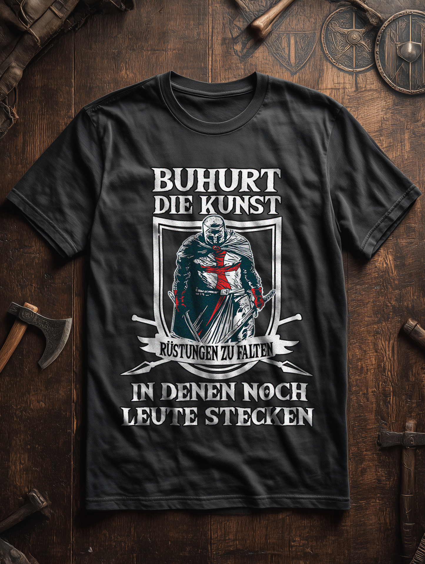 Buhurt Rüstungen falten Shirt 240g Oversize Herren T-Shirt