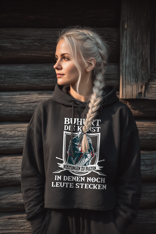 Rüstungen falten | Damen Bio Boxcut Hoodie