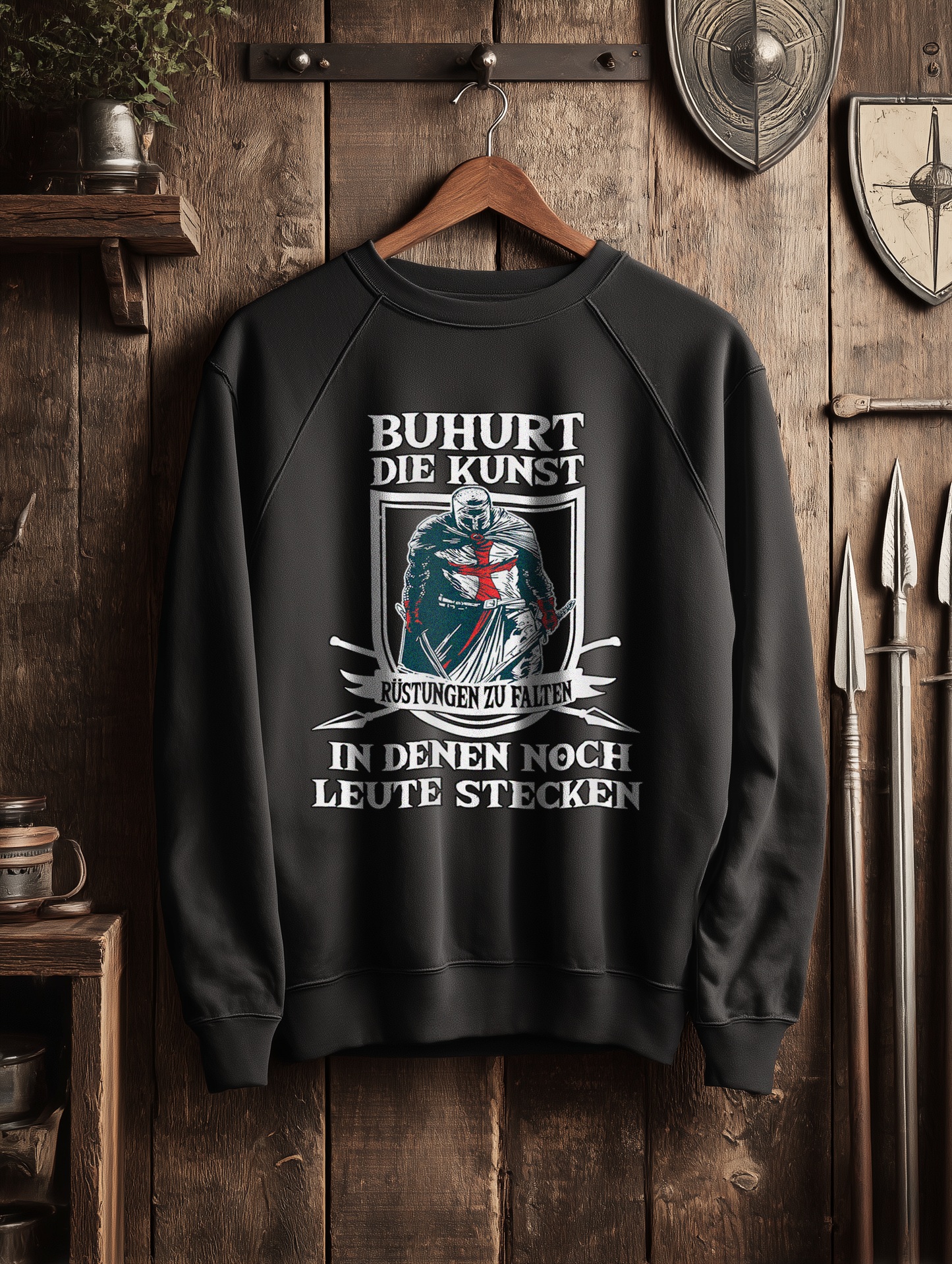 Buhurt Herren Premium Sweatshirt - Die Kunst Rüstungen zu falten Bouhourt