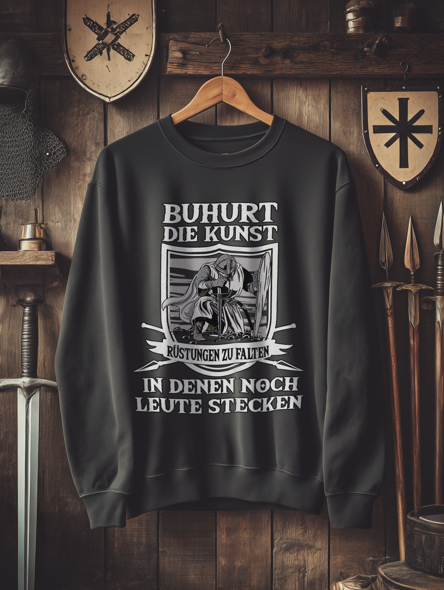 Buhurt Herren Premium Sweatshirt - Die Kunst Rüstungen zu falten Männer Sweatshirt