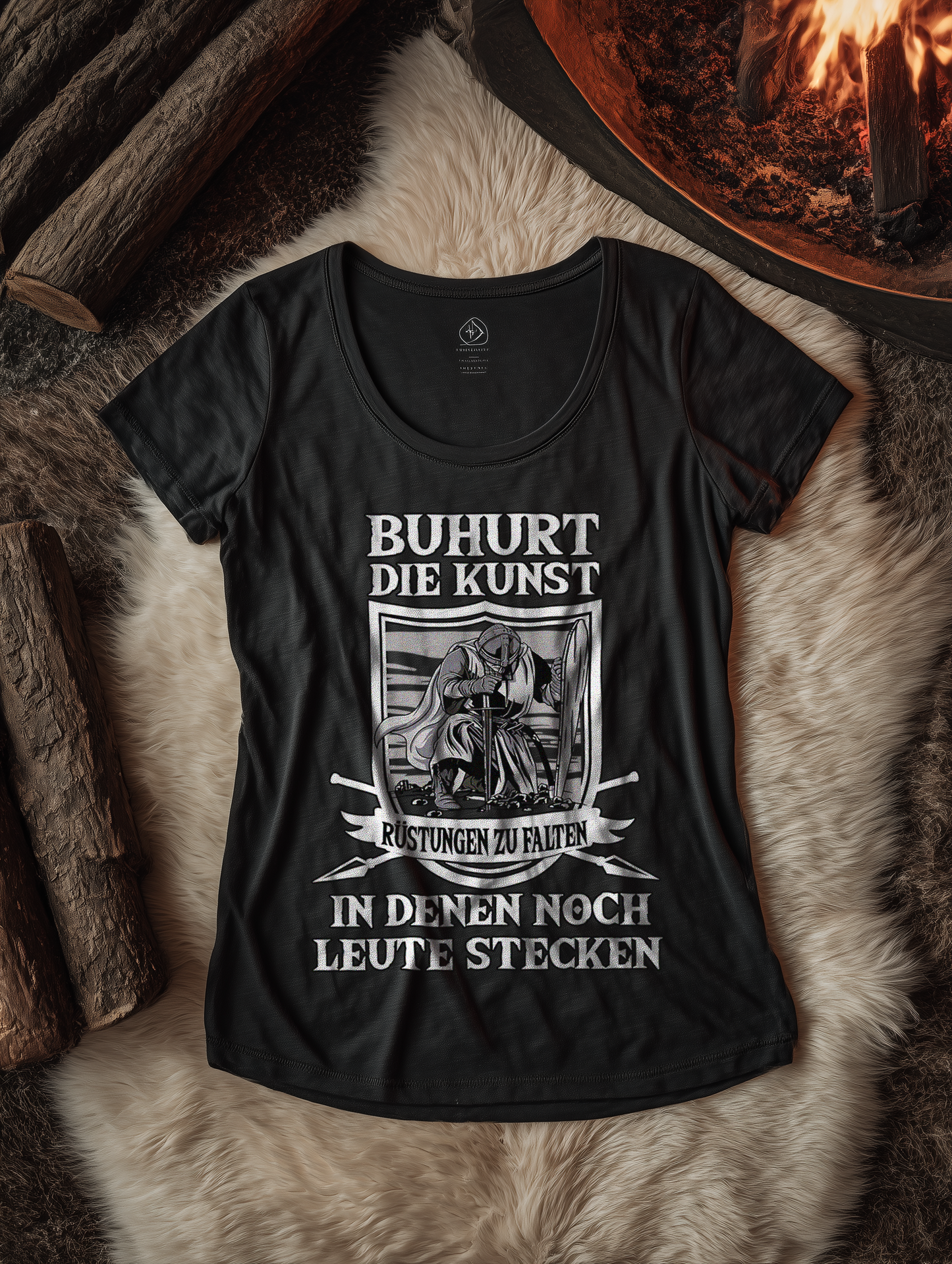 Buhurt Damen T-Shirt Rüstungen Falten Humor Bio Lightweight Shirt