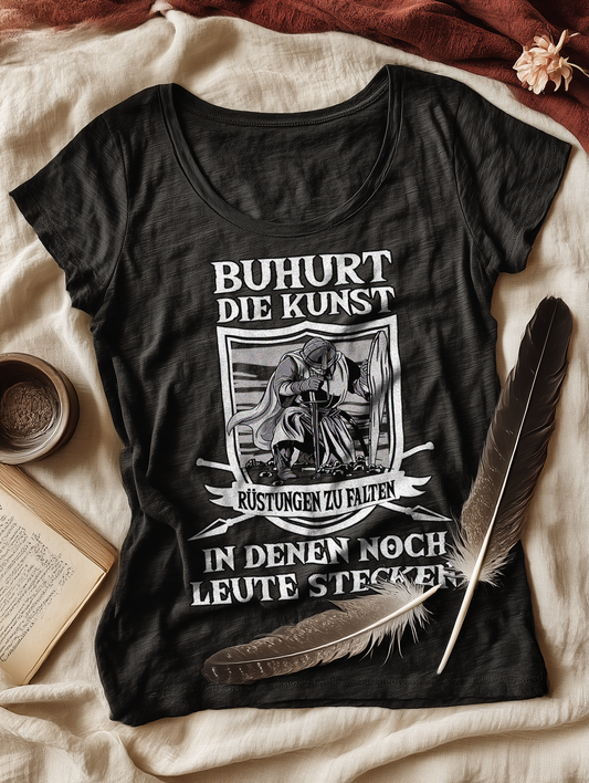 Buhurt Damen T-Shirt Rüstungen Falten Humor Bio Lightweight Shirt