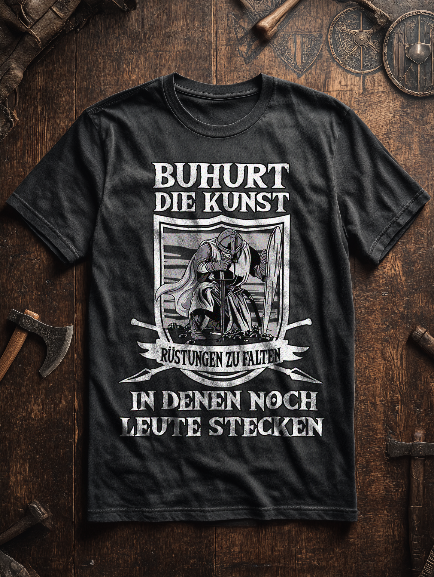 Buhurt Rüstungen falten Shirt 240g Oversize Herren Bio T-Shirt