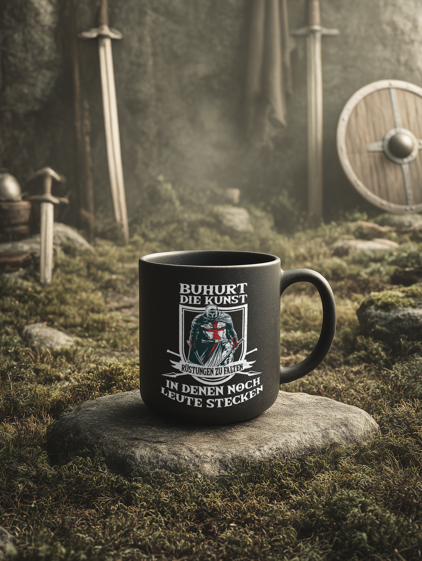 Buhurt Keramik Tasse Schwarz- Die Kunst Rüstungen zu falten Bouhourt