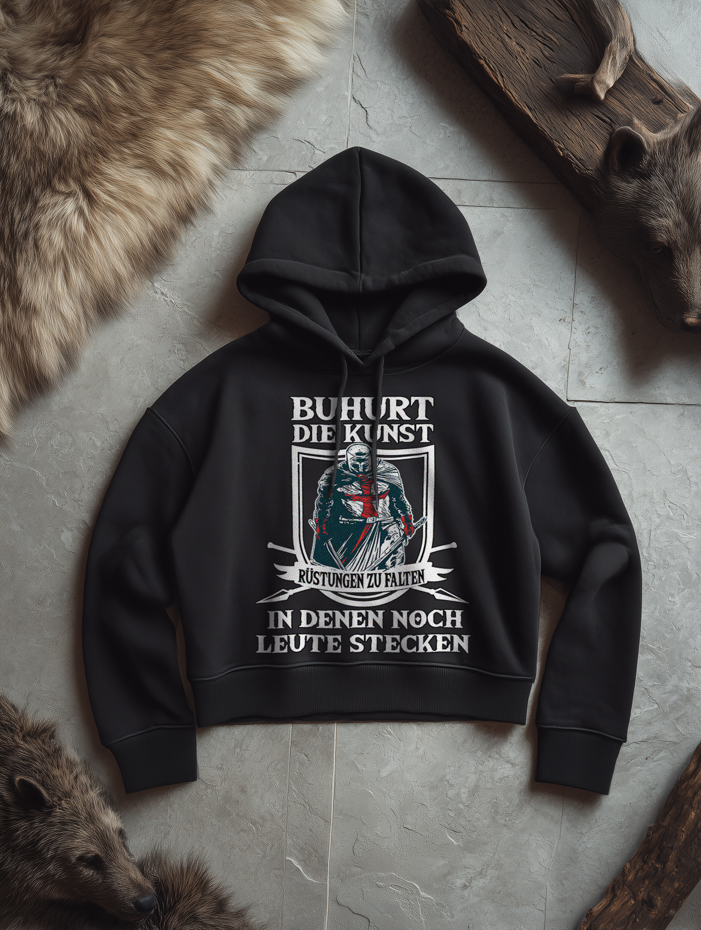 Rüstungen falten | Damen Bio Boxcut Hoodie