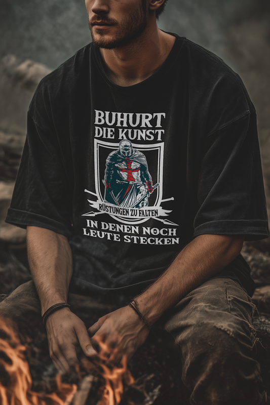 Buhurt Rüstungen falten Shirt 240g Oversize Herren T-Shirt