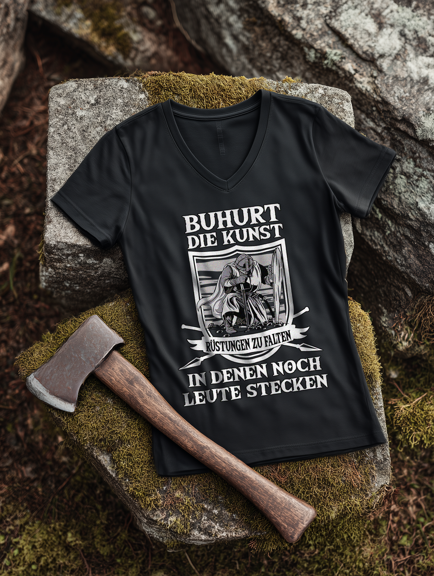Rüstungen falten | Damen Bio V-Neck Shirt