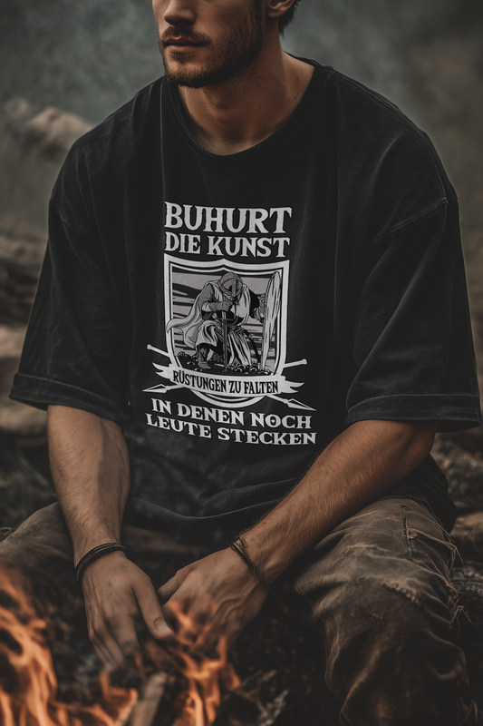 Buhurt Rüstungen falten Shirt 240g Oversize Herren Bio T-Shirt