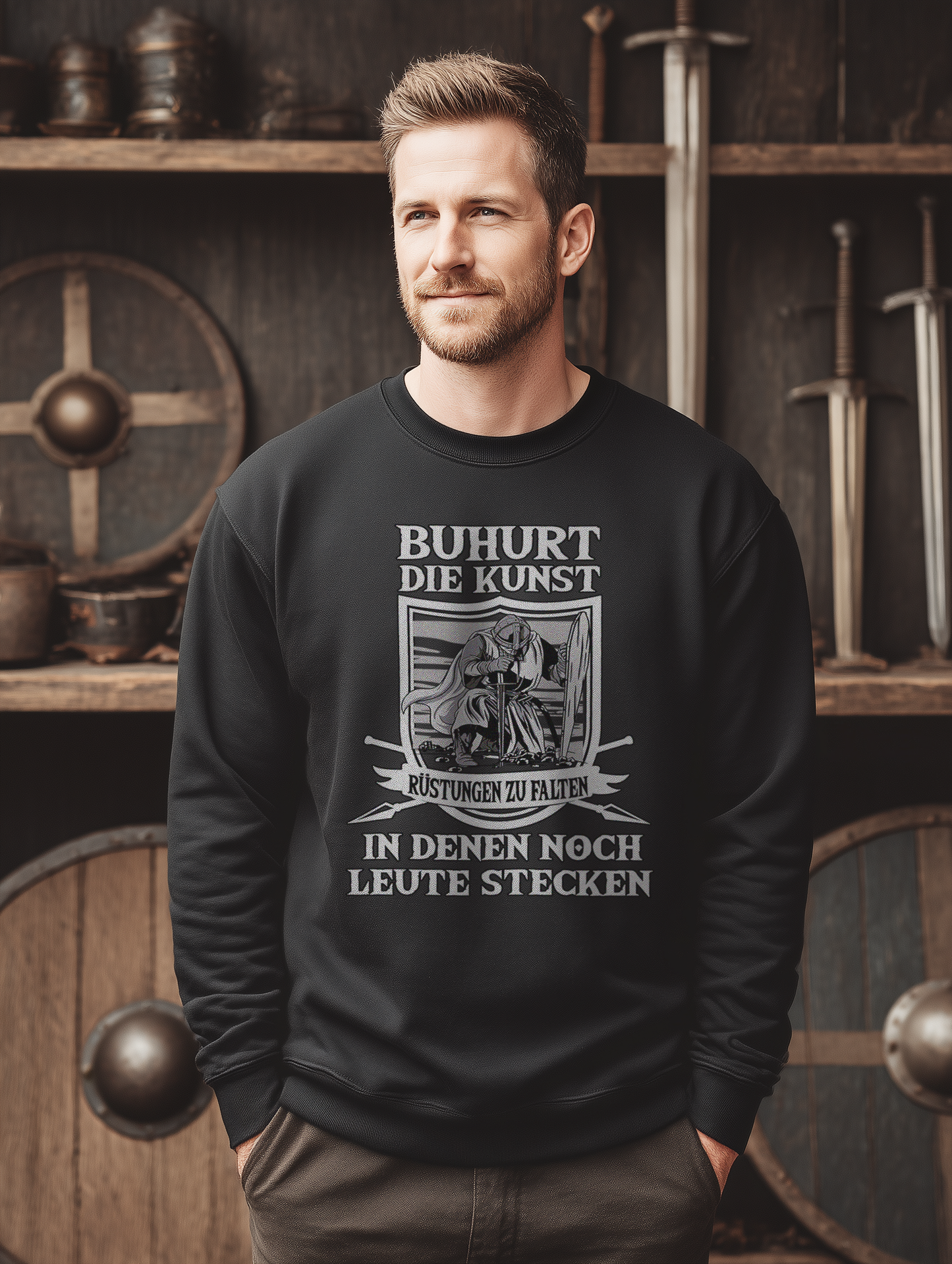 Buhurt Herren Premium Sweatshirt - Die Kunst Rüstungen zu falten Männer Sweatshirt
