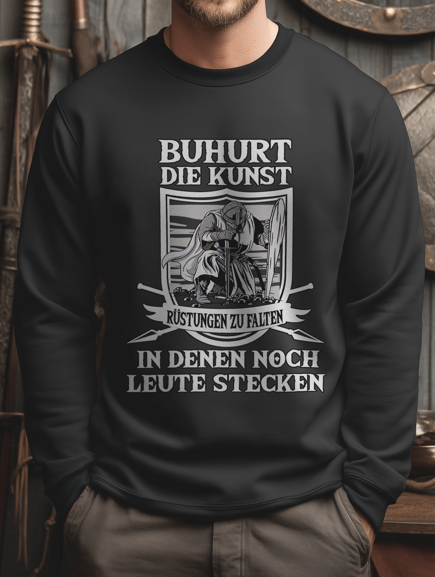 Buhurt Herren Premium Sweatshirt - Die Kunst Rüstungen zu falten Männer Sweatshirt