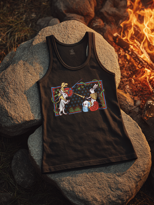 Mittelalter Manuskript Hasenritter Damen Tank Top Frauen Bio Tank Top