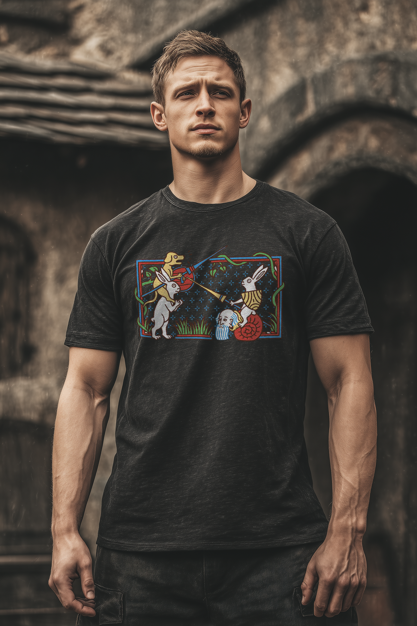 Buhurt Herren Premium T-Shirt | Mittelalterliche Marginalien | Buhurt T-Shirt