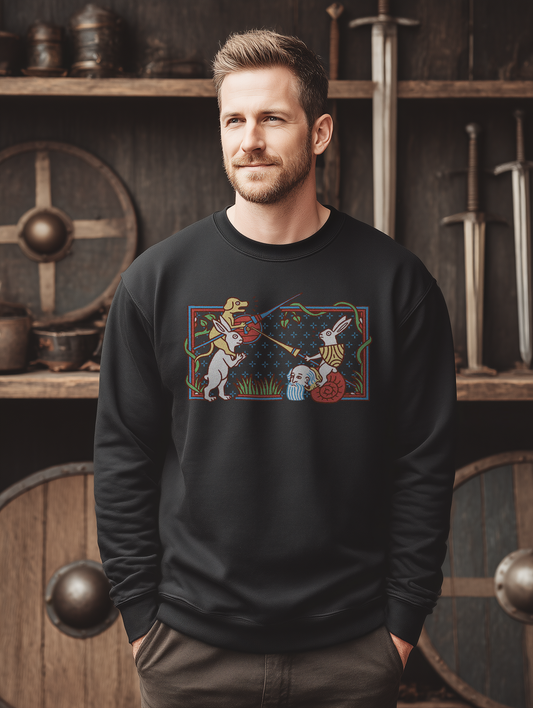 Buhurt Herren Premium Sweatshirt | Mittelalterliche Marginalien Hasenritter