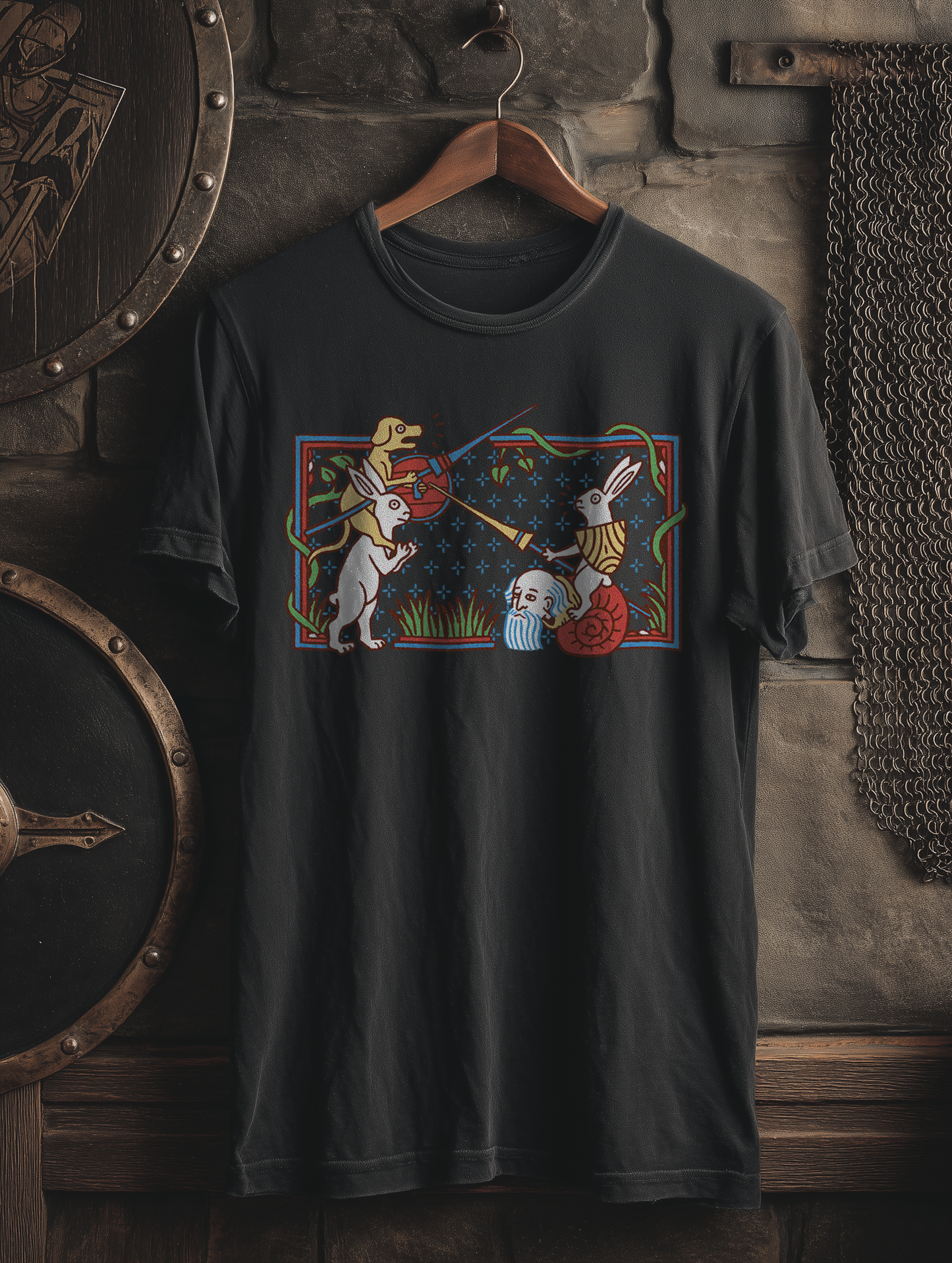 Buhurt Herren Premium T-Shirt | Mittelalterliche Marginalien | Buhurt T-Shirt