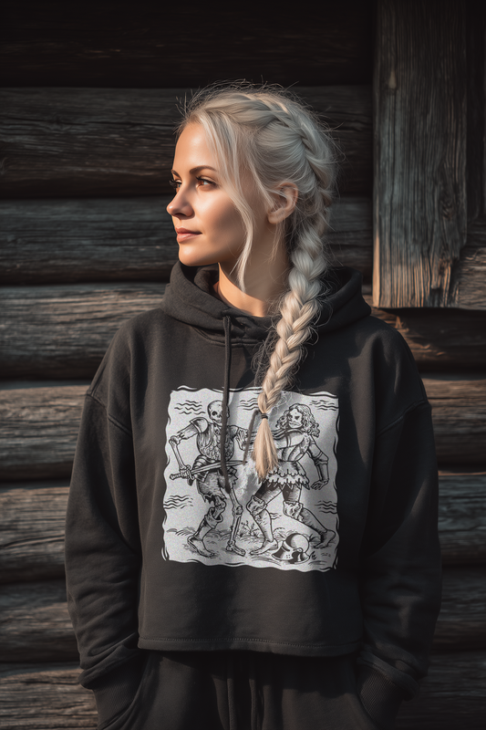 Totentanz Ritter – Danse Macabre Edition | Damen Bio Boxcut Hoodie
