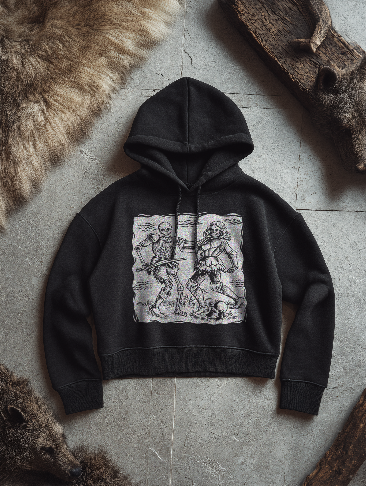 Totentanz Ritter – Danse Macabre Edition | Damen Bio Boxcut Hoodie