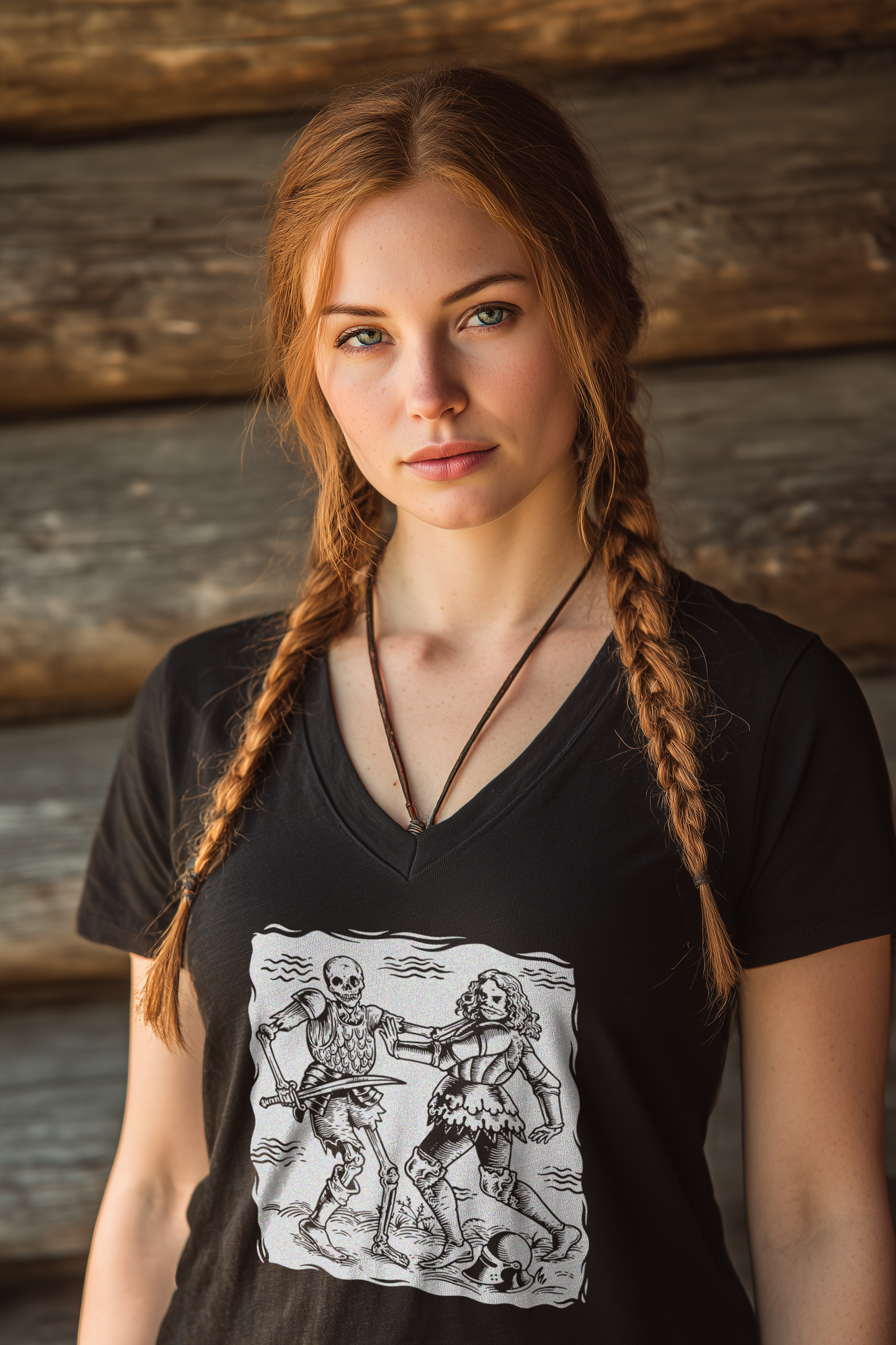 Skelett Dude | Damen Bio V-Neck Shirt