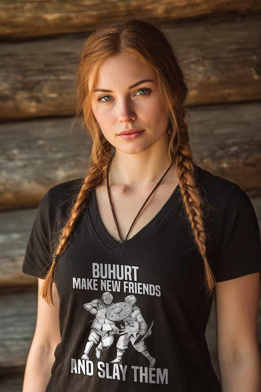Make New Friends | Damen Bio V-Neck Shirt
