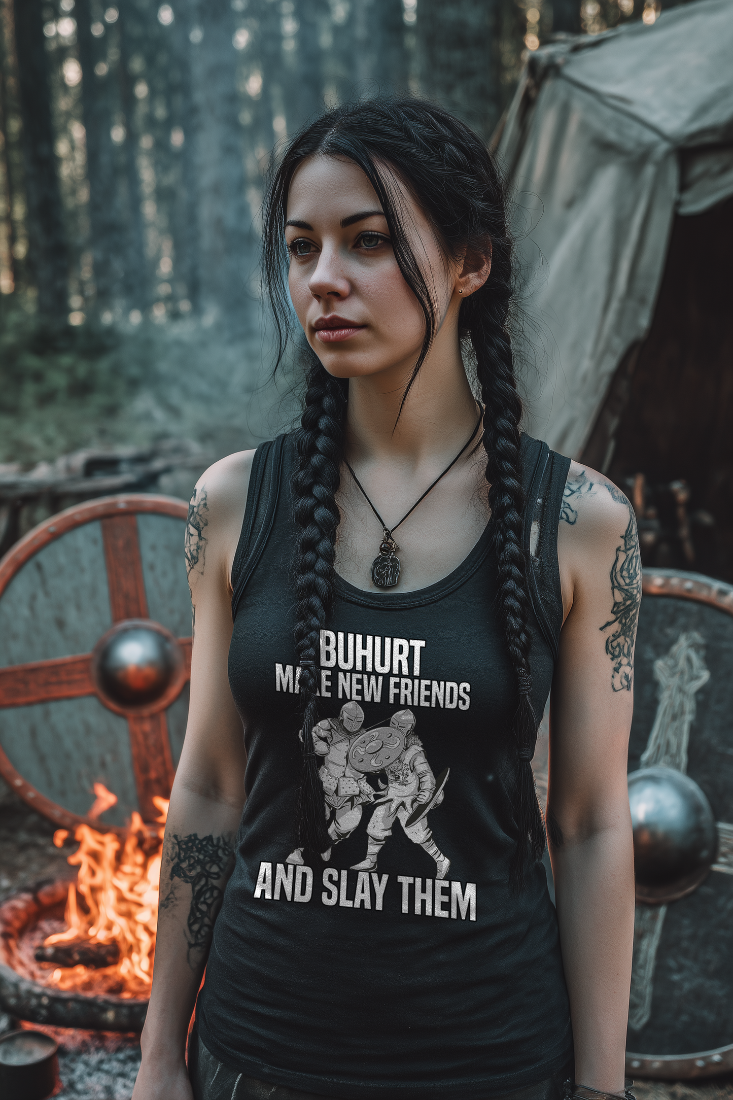Make New Friends and Slay Them Damen Tank Top- Frauen Bio Tank Top