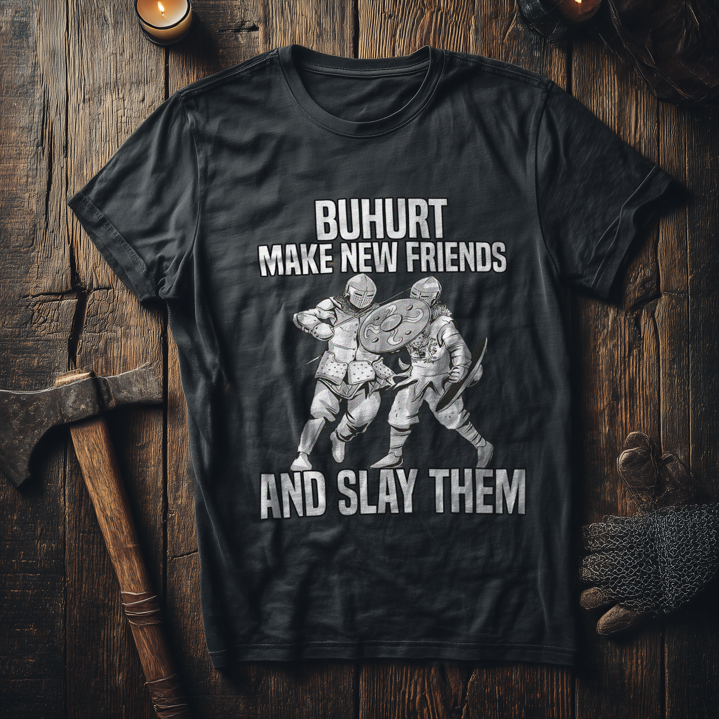 Buhurt Herren Premium T-Shirt | Make New Friends | Bouhourt Herren Shirt