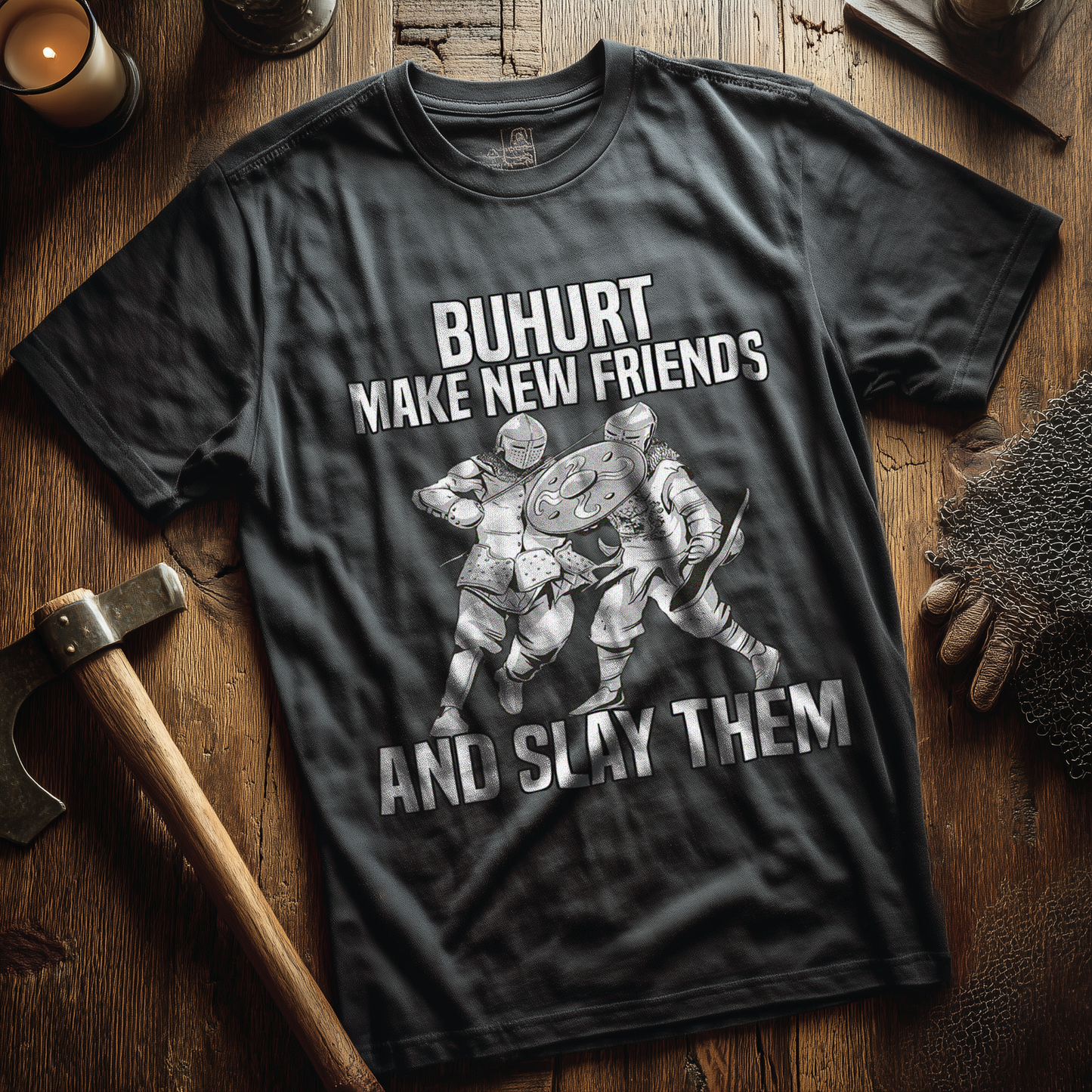 Buhurt Herren Premium T-Shirt | Make New Friends | Bouhourt Herren Shirt
