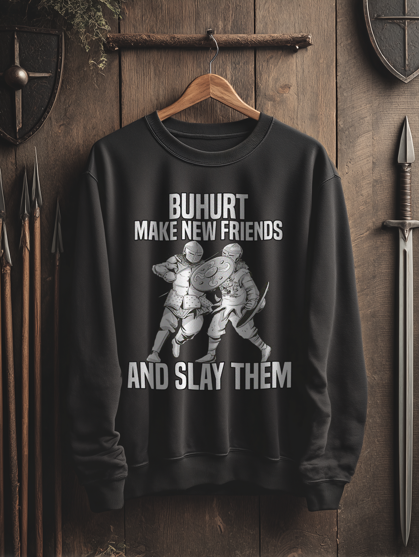Buhurt Herren Premium Sweatshirt | Make New Friends | Bouhourt Männer Pullover