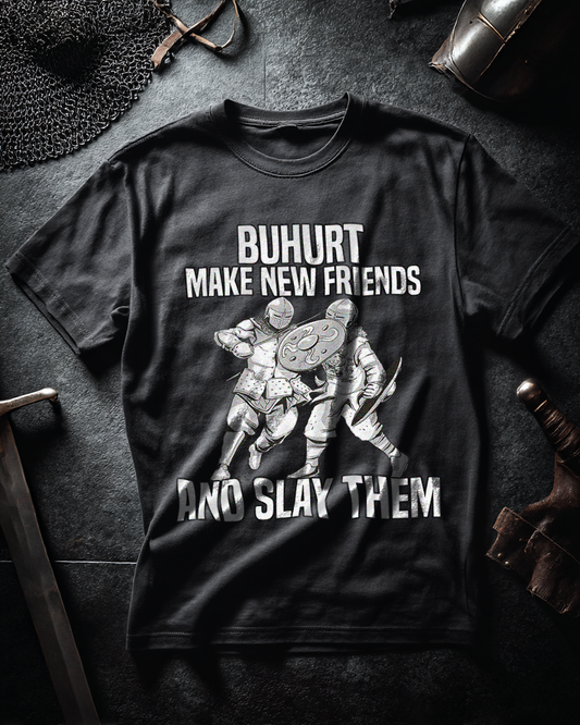 Buhurt Herren Premium T-Shirt | Make New Friends | Bouhourt Männer Shirt