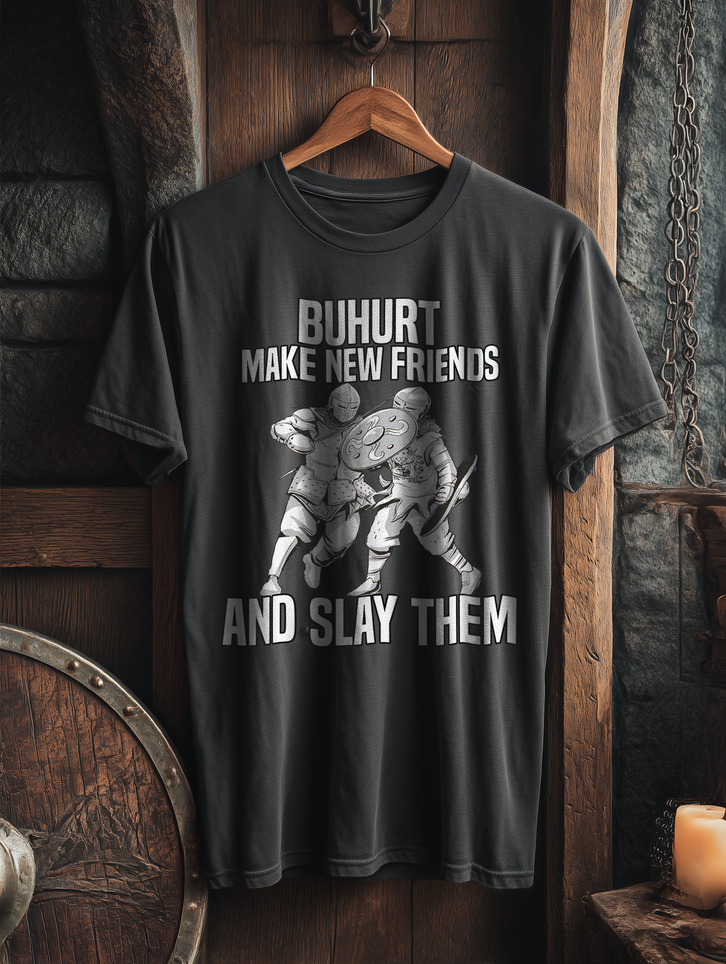 Buhurt Herren Premium T-Shirt | Make New Friends | Bouhourt Männer Shirt