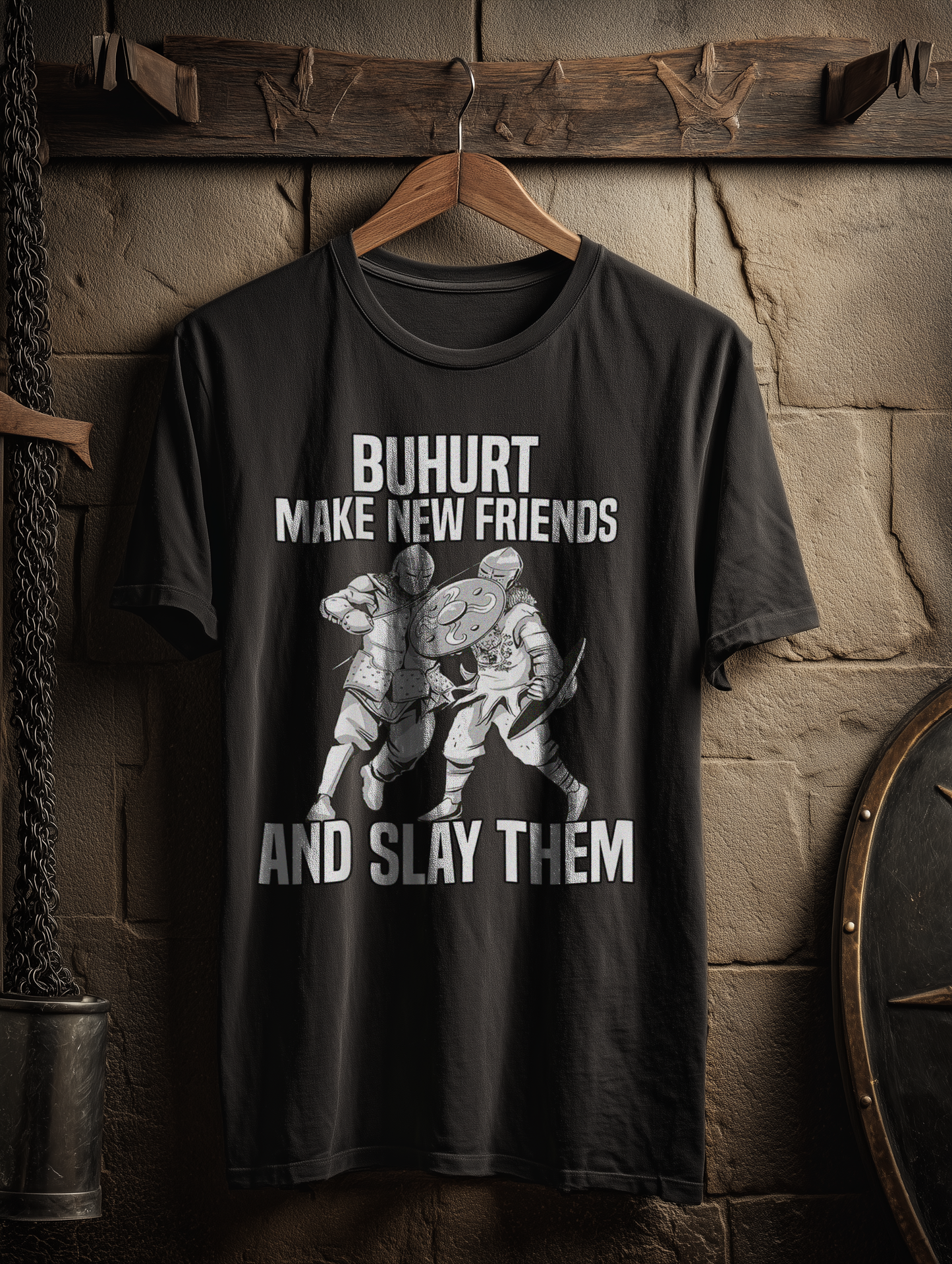 Buhurt Herren Premium T-Shirt | Make New Friends | Bouhourt Männer Shirt