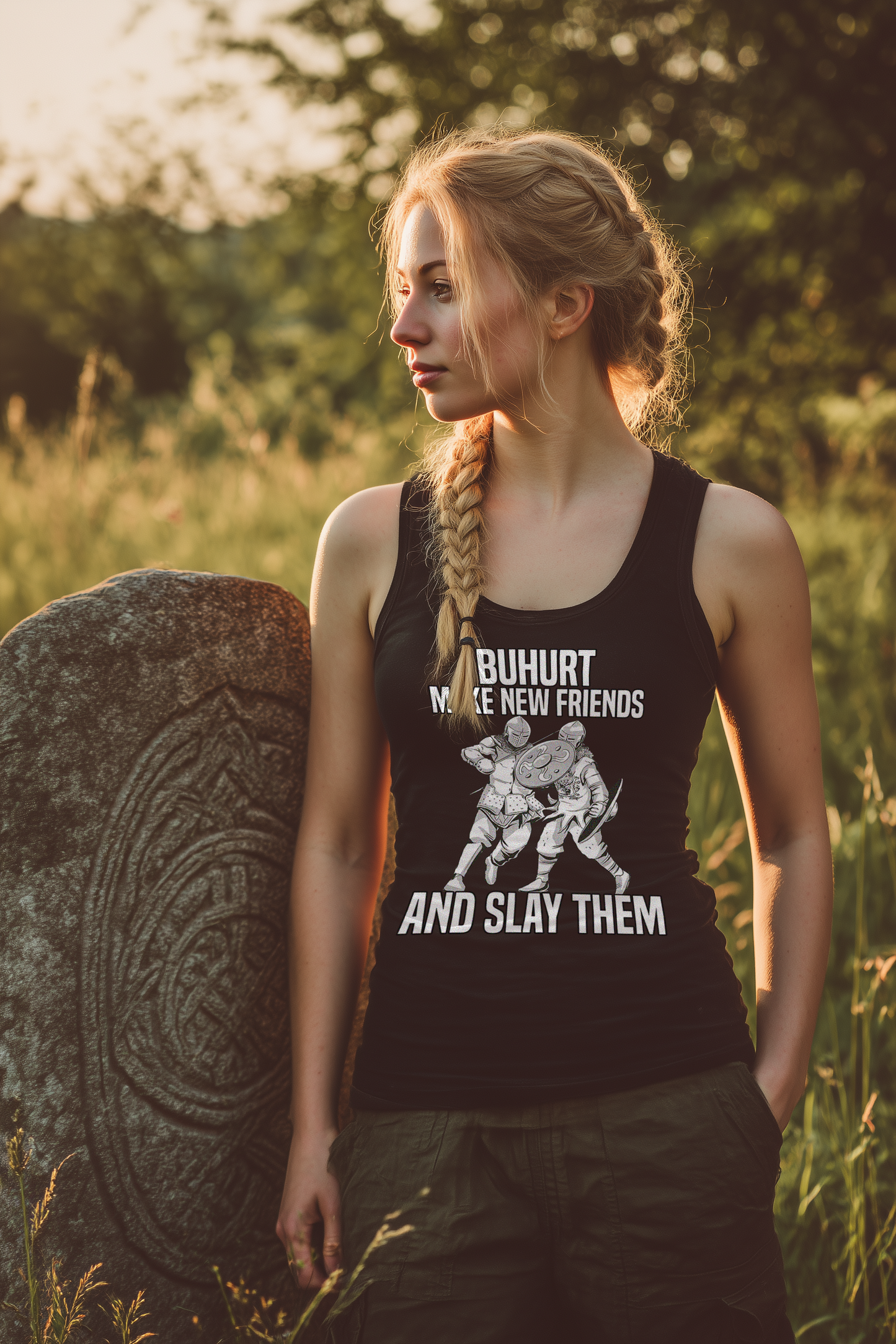Make New Friends and Slay Them Damen Tank Top- Frauen Bio Tank Top