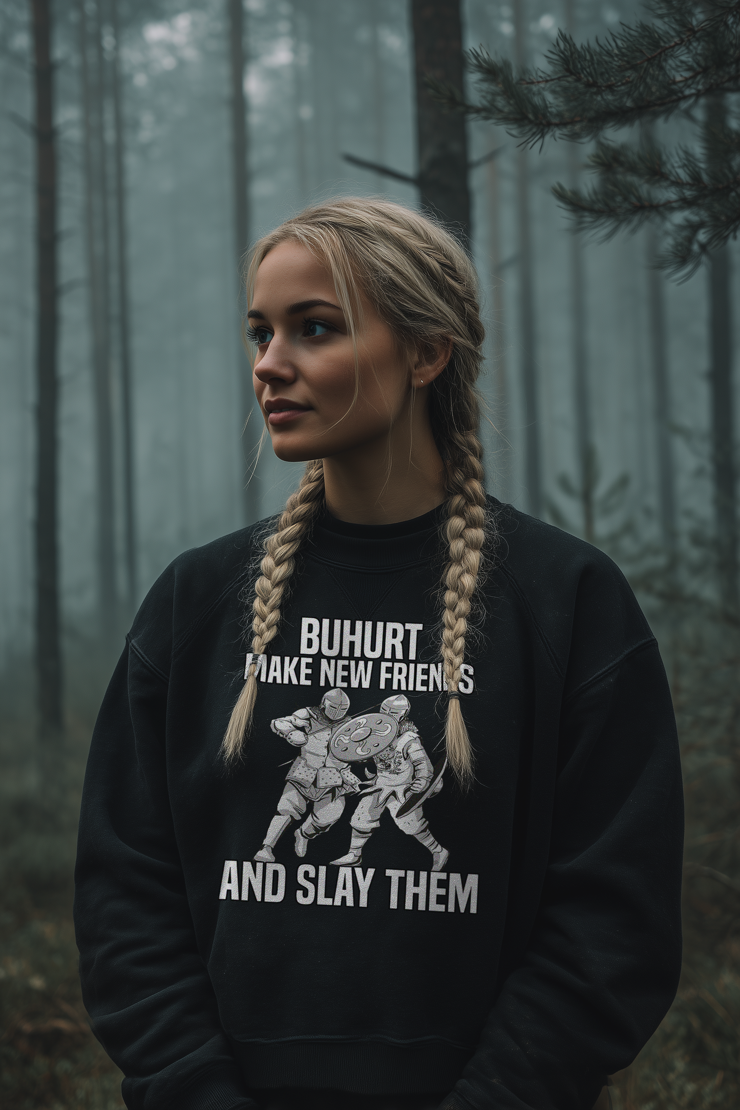 Make New Friends - Frauen Bio Buhurt Boxcut Sweatshirt
