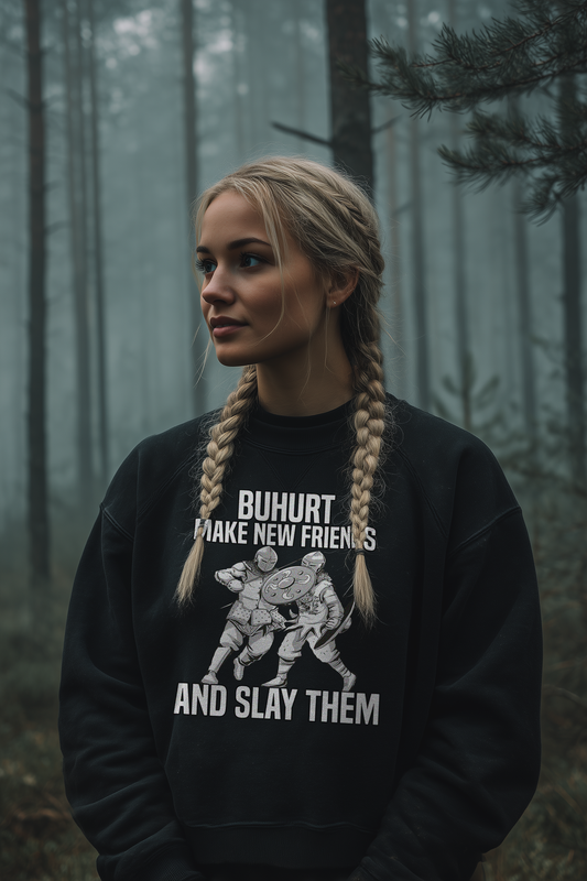Make New Friends - Frauen Bio Buhurt Boxcut Sweatshirt