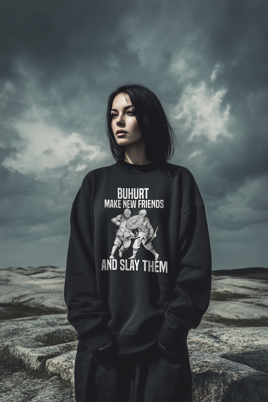 Make New Friends - Frauen Bio Buhurt Oversized Sweatshirt