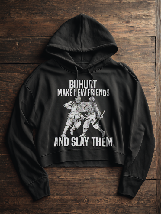 Make New Friends and Slay Them | Damen Bio Boxcut Hoodie